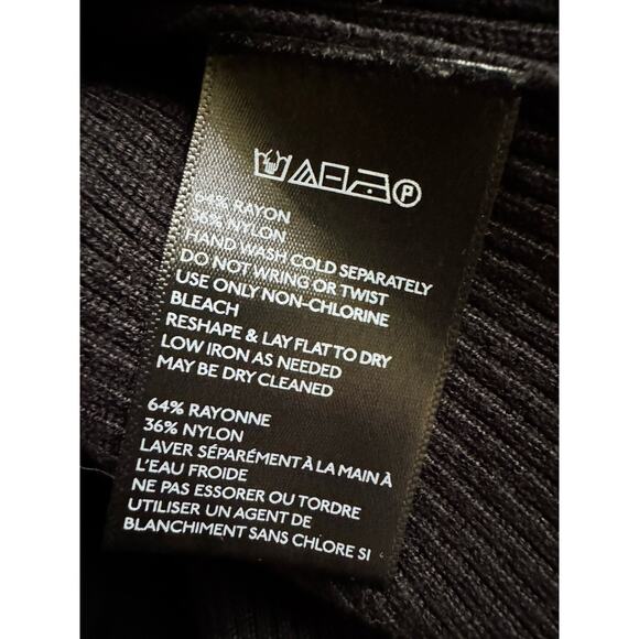 Anthropologie Moth Anna Ribbed Button Front Side Tie Cardigan Sweater Black XS - Picture 8 of 8